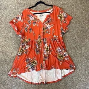 Torrid | Short Sleeve Tunic | Floral | Bohemian | Boho | Plus Size | Size 3